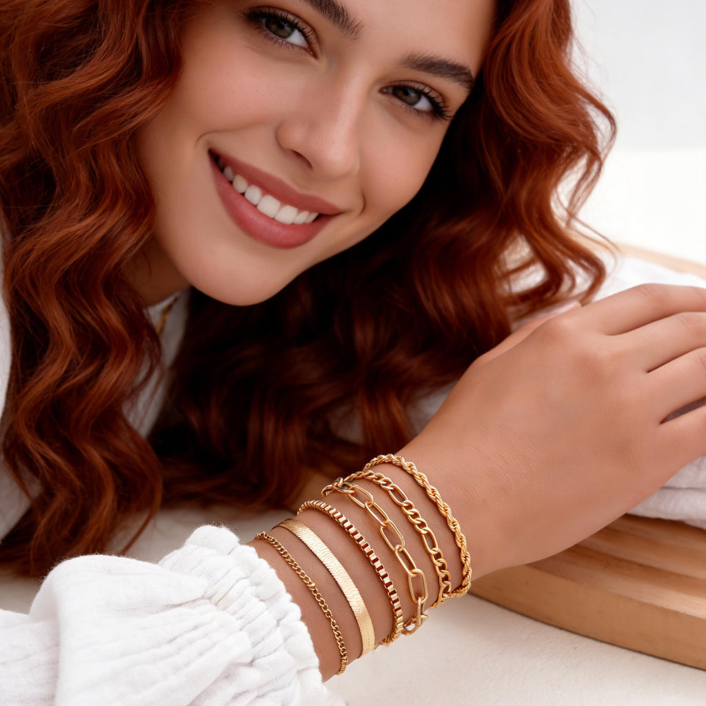 68-Piece Gold Jewelry Set for Women – Necklaces, Bracelets, Earrings & Rings