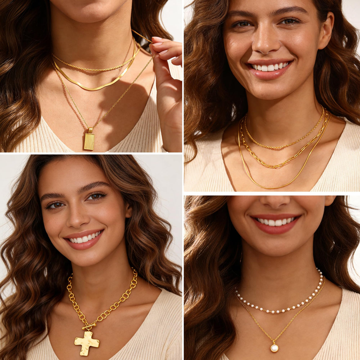 68-Piece Gold Jewelry Set for Women – Necklaces, Bracelets, Earrings & Rings