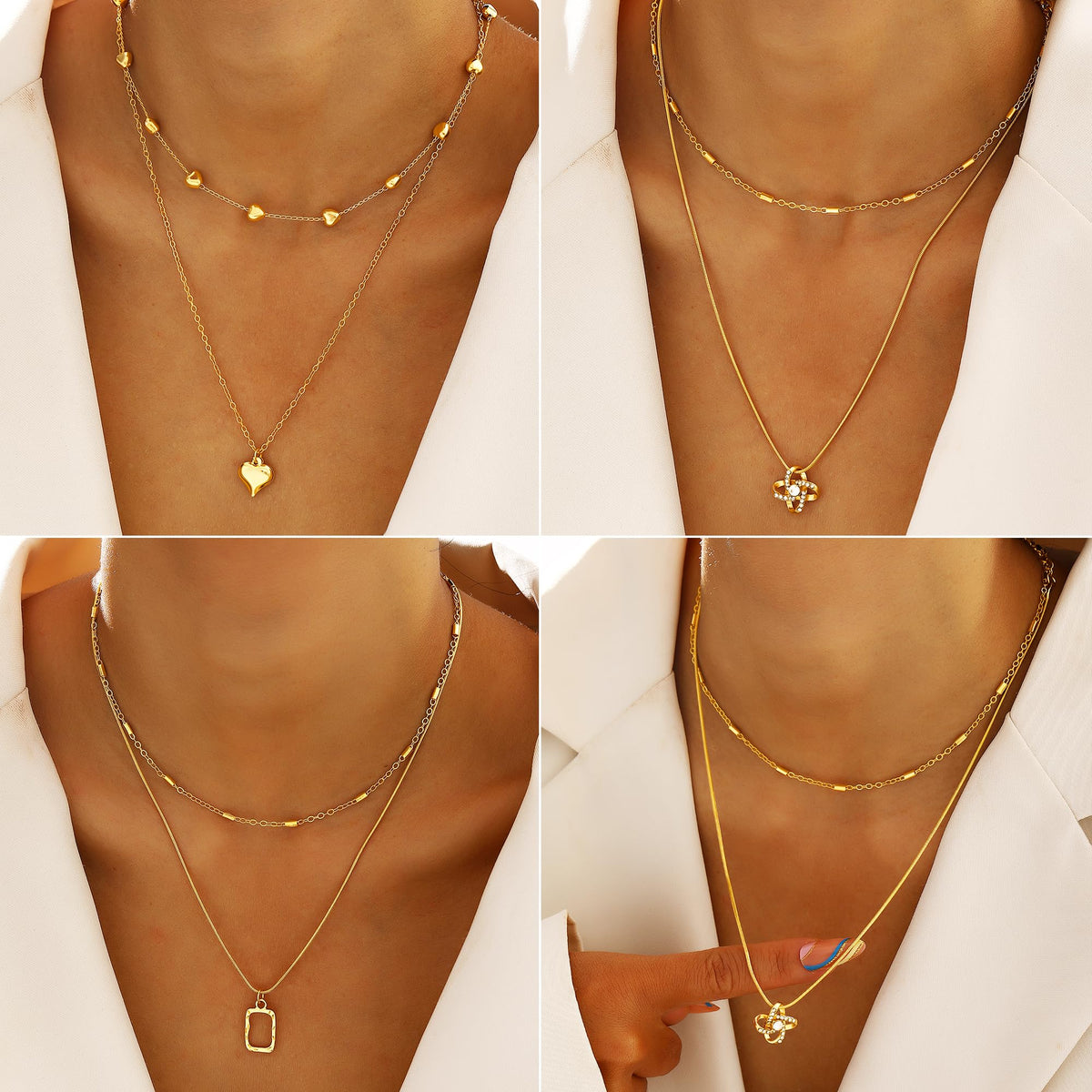 68-Piece Gold Jewelry Set for Women – Necklaces, Bracelets, Earrings & Rings