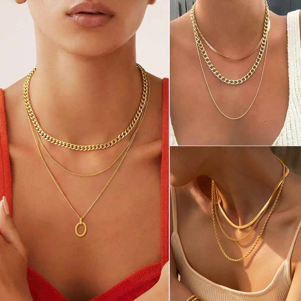 68-Piece Gold Jewelry Set for Women – Necklaces, Bracelets, Earrings & Rings