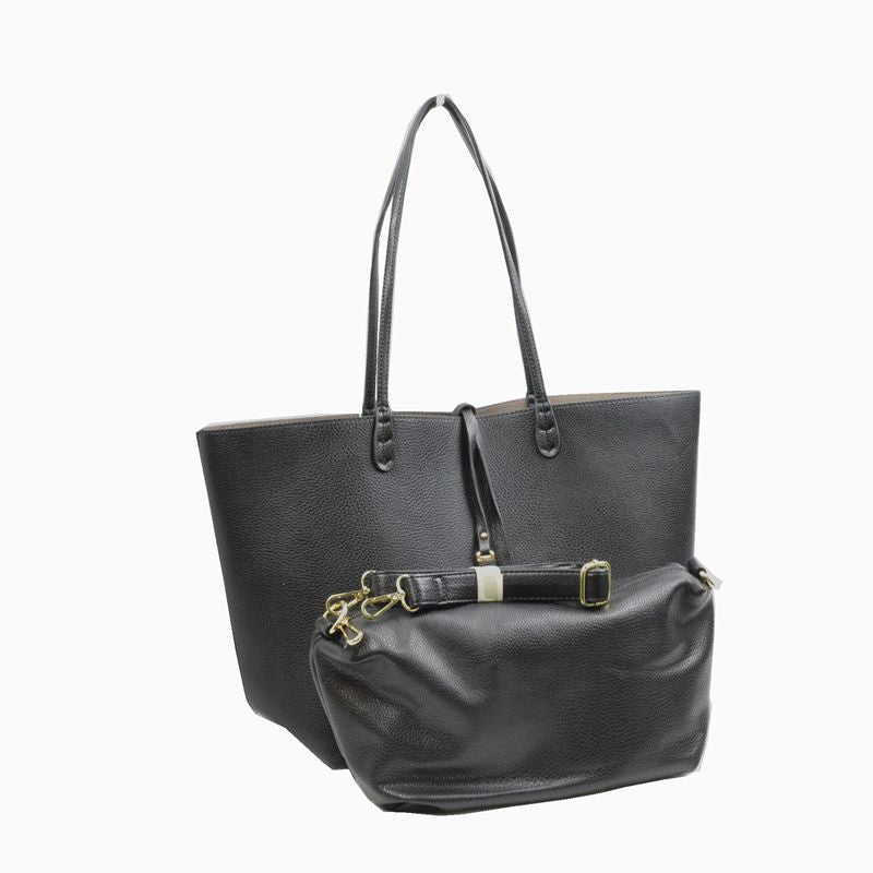 Women’s Reversible Vegan Leather Tote Bag – Soft Shoulder & Crossbody Handbag