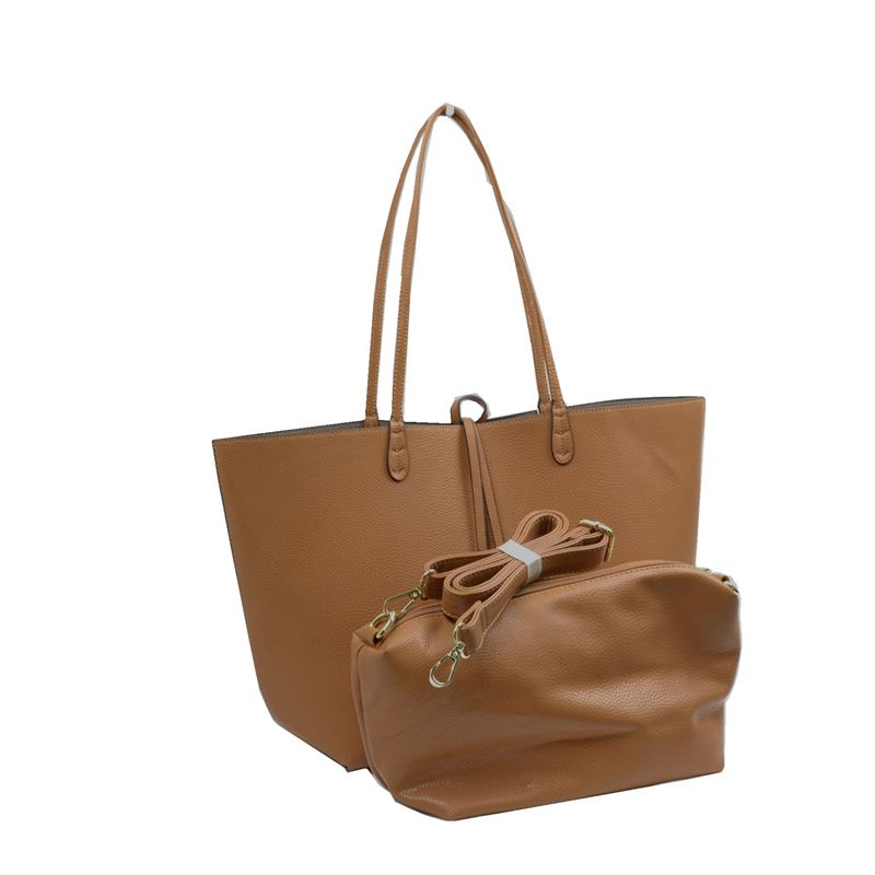 Women’s Reversible Vegan Leather Tote Bag – Soft Shoulder & Crossbody Handbag