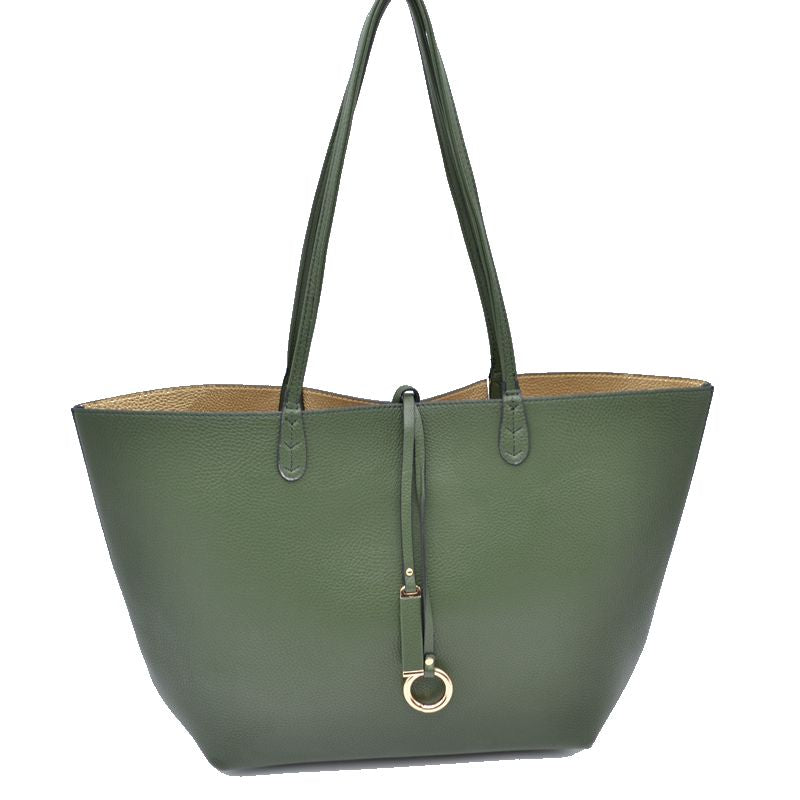 Women’s Reversible Vegan Leather Tote Bag – Soft Shoulder & Crossbody Handbag