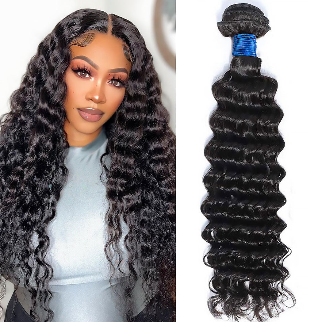 Deep Wave Brazilian Virgin Human Hair Bundles – Natural Movement & Soft Texture, 10–30 Inch