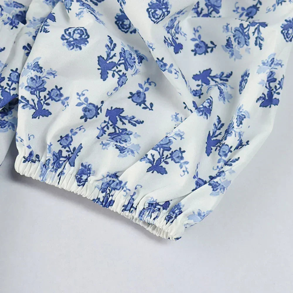 Women’s Floral Puff Sleeve Maxi Dress | Elegant Summer Dress | Sidewalk Aura
