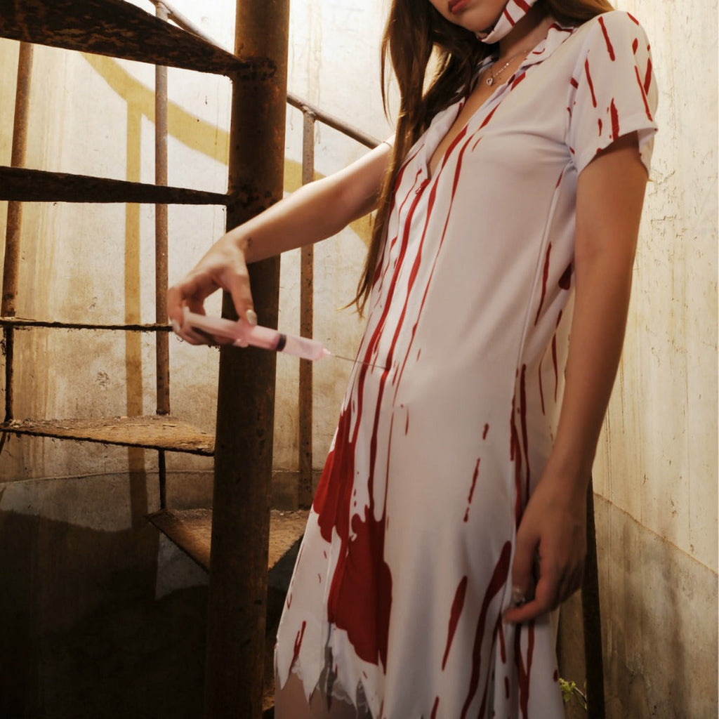Women’s Vampire Nurse Halloween Costume – Ghost Nurse Role-Play Costume Set