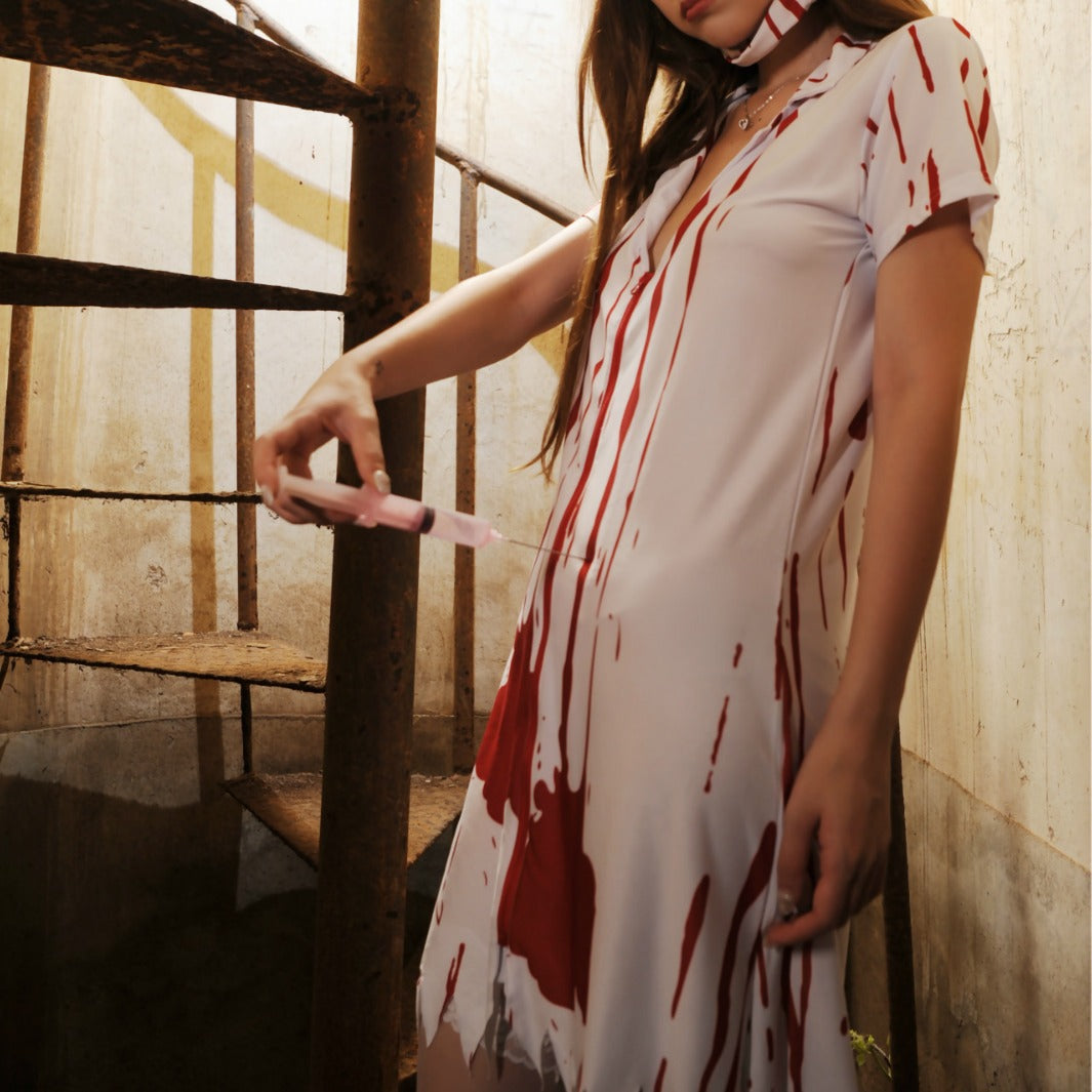 Women’s Vampire Nurse Halloween Costume – Ghost Nurse Role-Play Costume Set