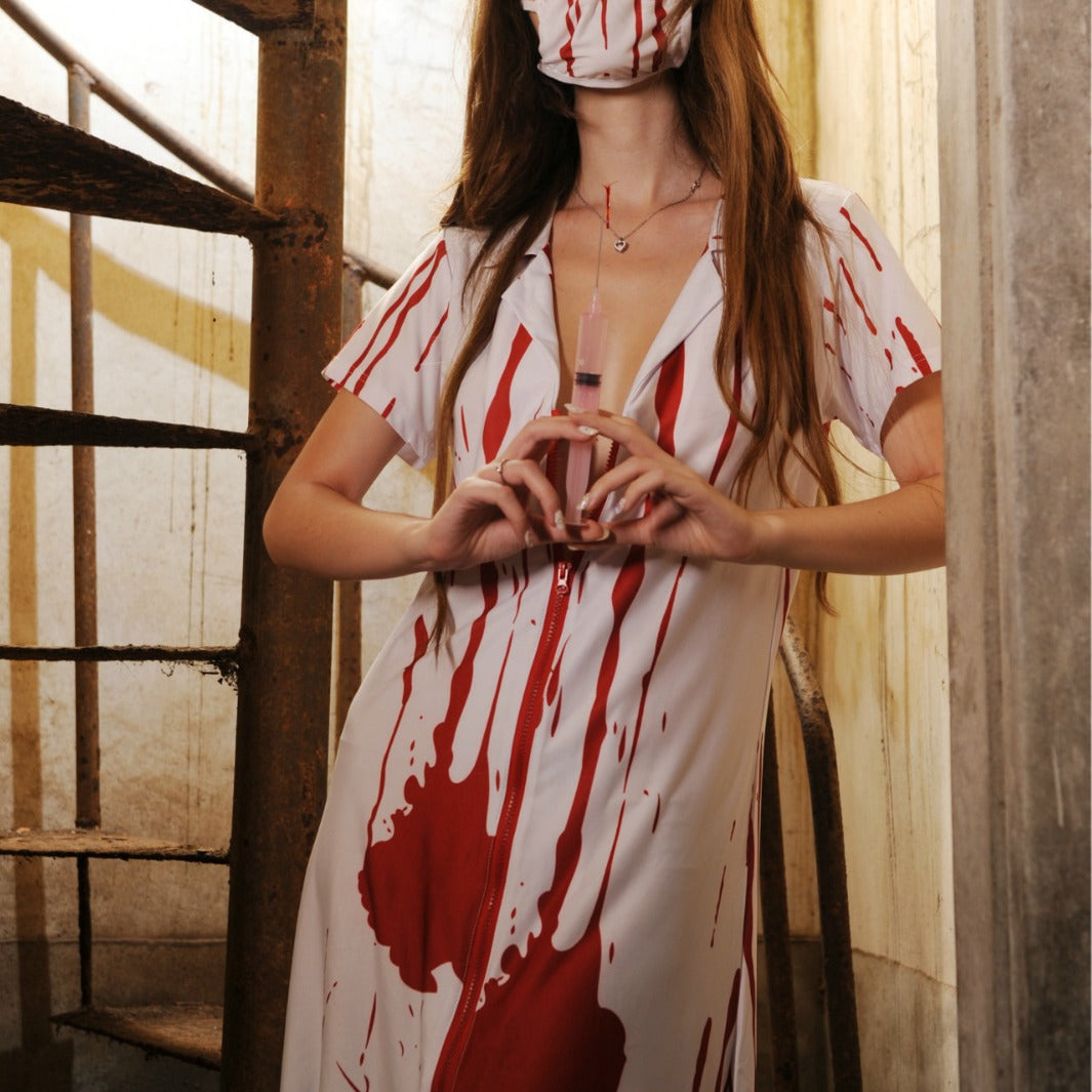 Women’s Vampire Nurse Halloween Costume – Ghost Nurse Role-Play Costume Set