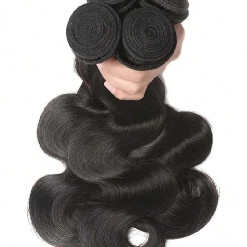 42 Inch Body Wave Brazilian Virgin Human Hair Bundles – Natural Black, Unprocessed 12A Hair Extensions