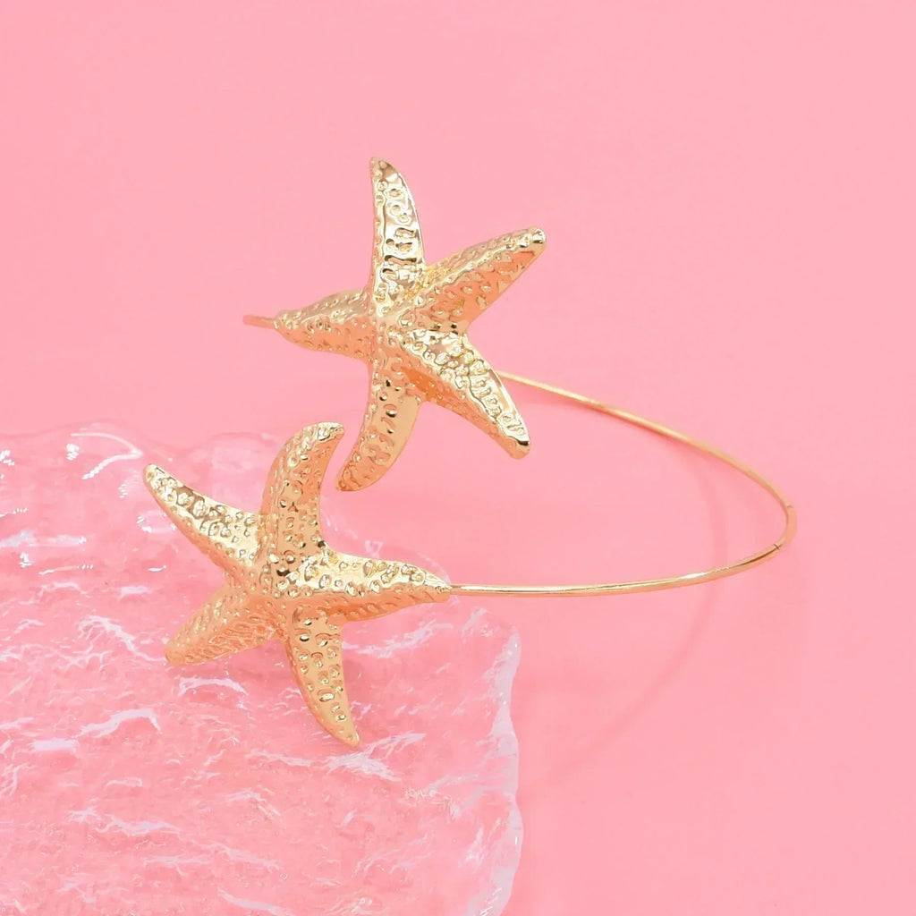 Golden Starfish Arm Cuff Bracelet for Women | Sidewalk Aura