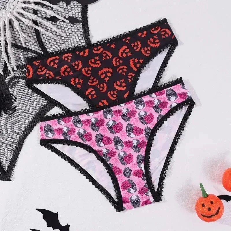 Halloween Lace Low-Waist Seamless Briefs – Soft, Breathable & Invisible Women’s Panties