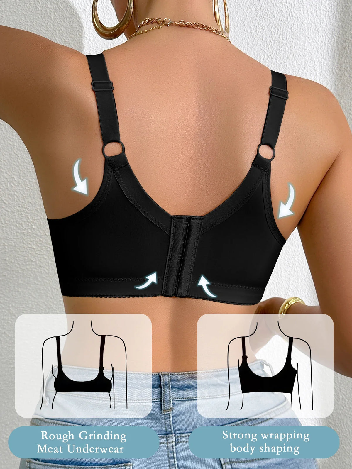Lace Comfort Plus Size Women’s Bra – Push-Up Minimizer with Side Support