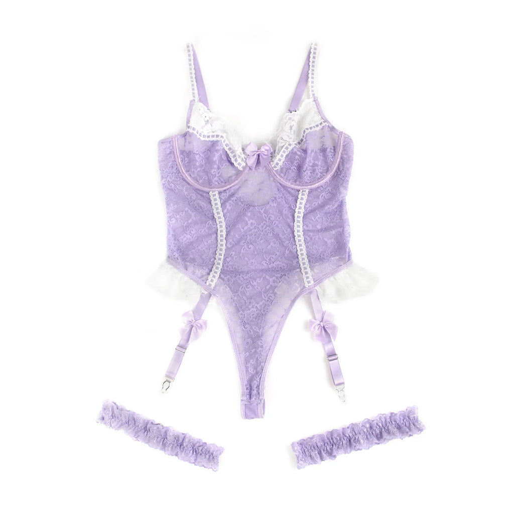 Lace Teddy Bodysuit for Women | Sheer Lace Lingerie Set