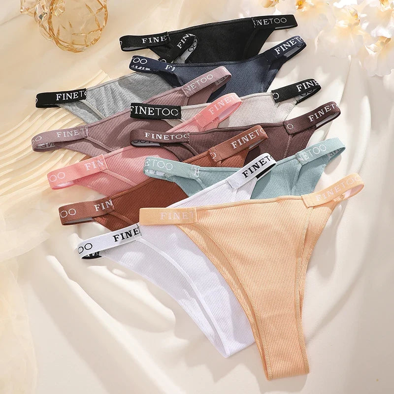 Everyday Comfort 5-Pack Women’s Cotton Panties – Low-Waist Letter Print Briefs