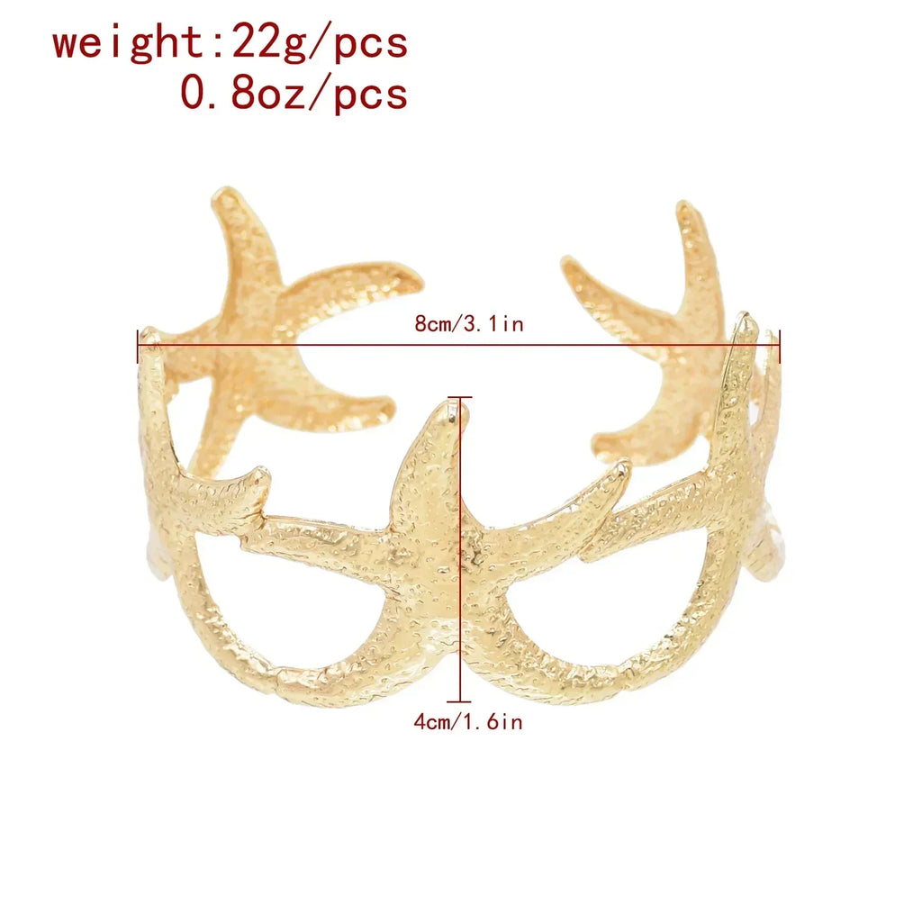 Golden Starfish Arm Cuff Bracelet for Women | Sidewalk Aura