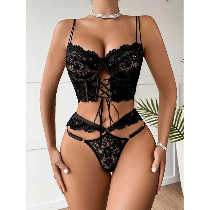 Fairy Lace Women’s Lingerie Set – Floral Lace Bra & Matching Underwear