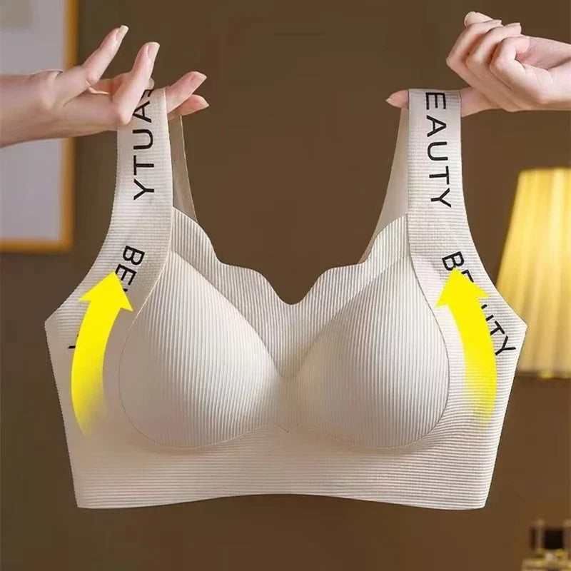 Smooth Comfort Women’s Seamless Wireless Bra – Full Coverage Push-Up Vest with Side Support