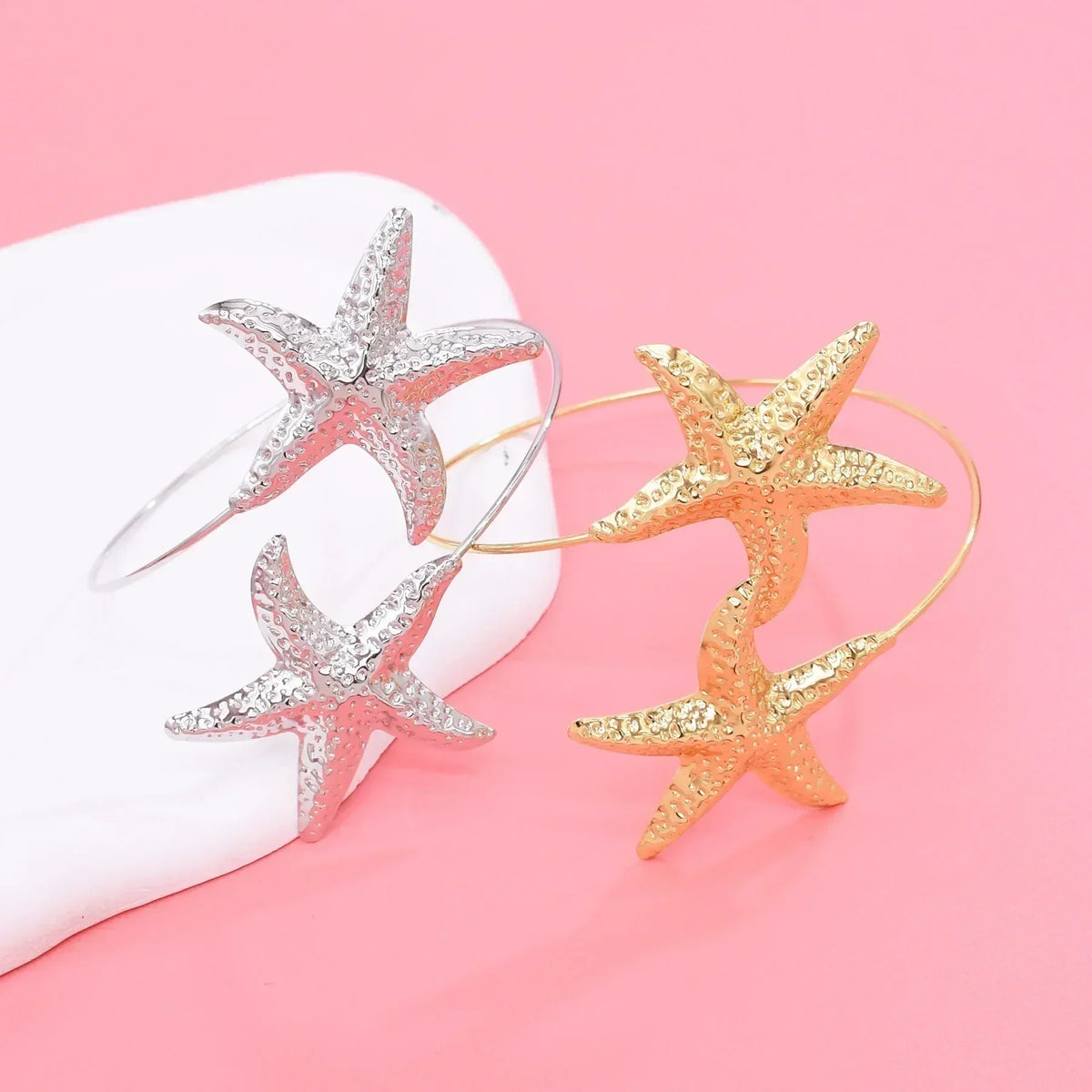Golden Starfish Arm Cuff Bracelet for Women | Sidewalk Aura