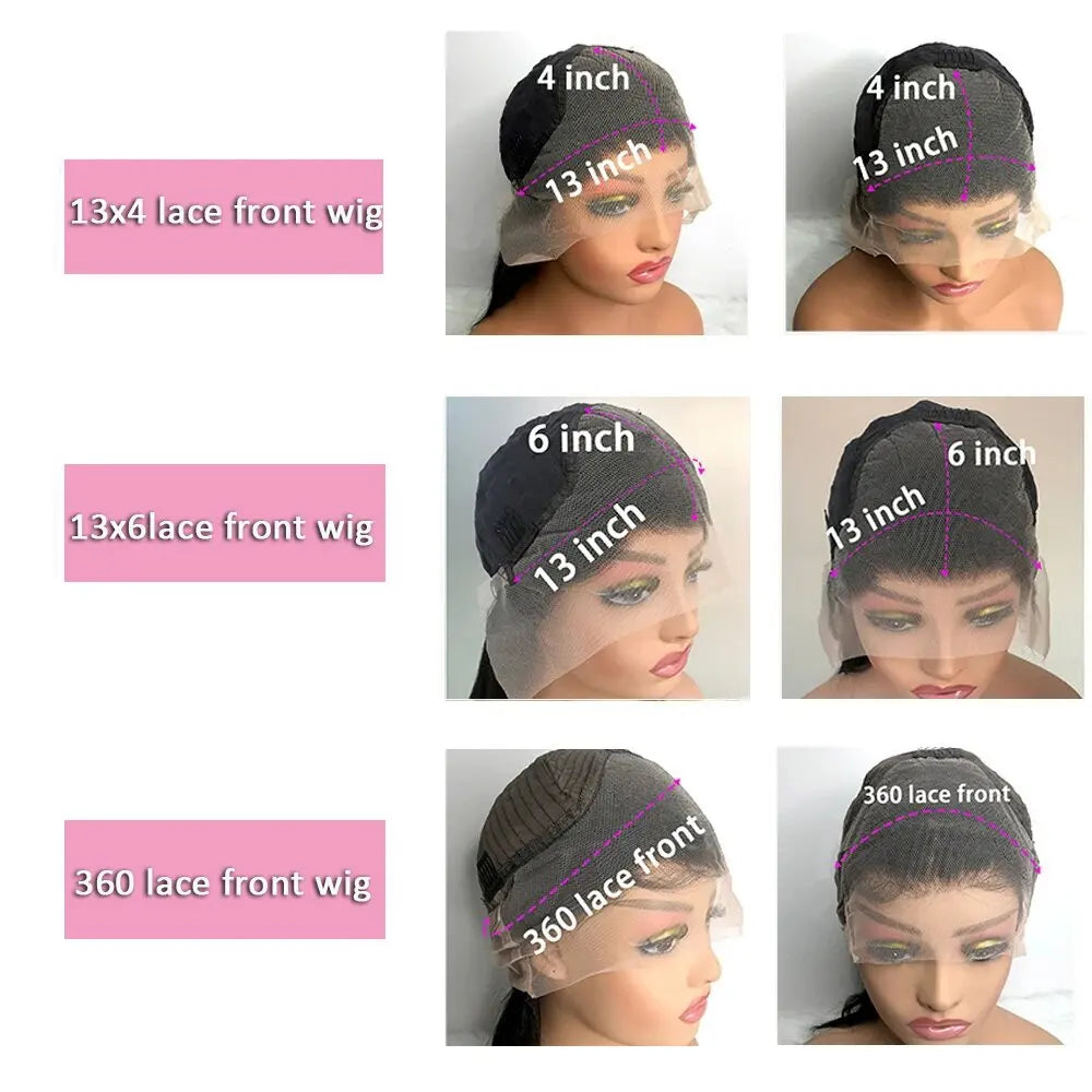 Brazilian Body Wave Human Hair Wig – HD Lace, 180%–200% Density, 16–40 Inch