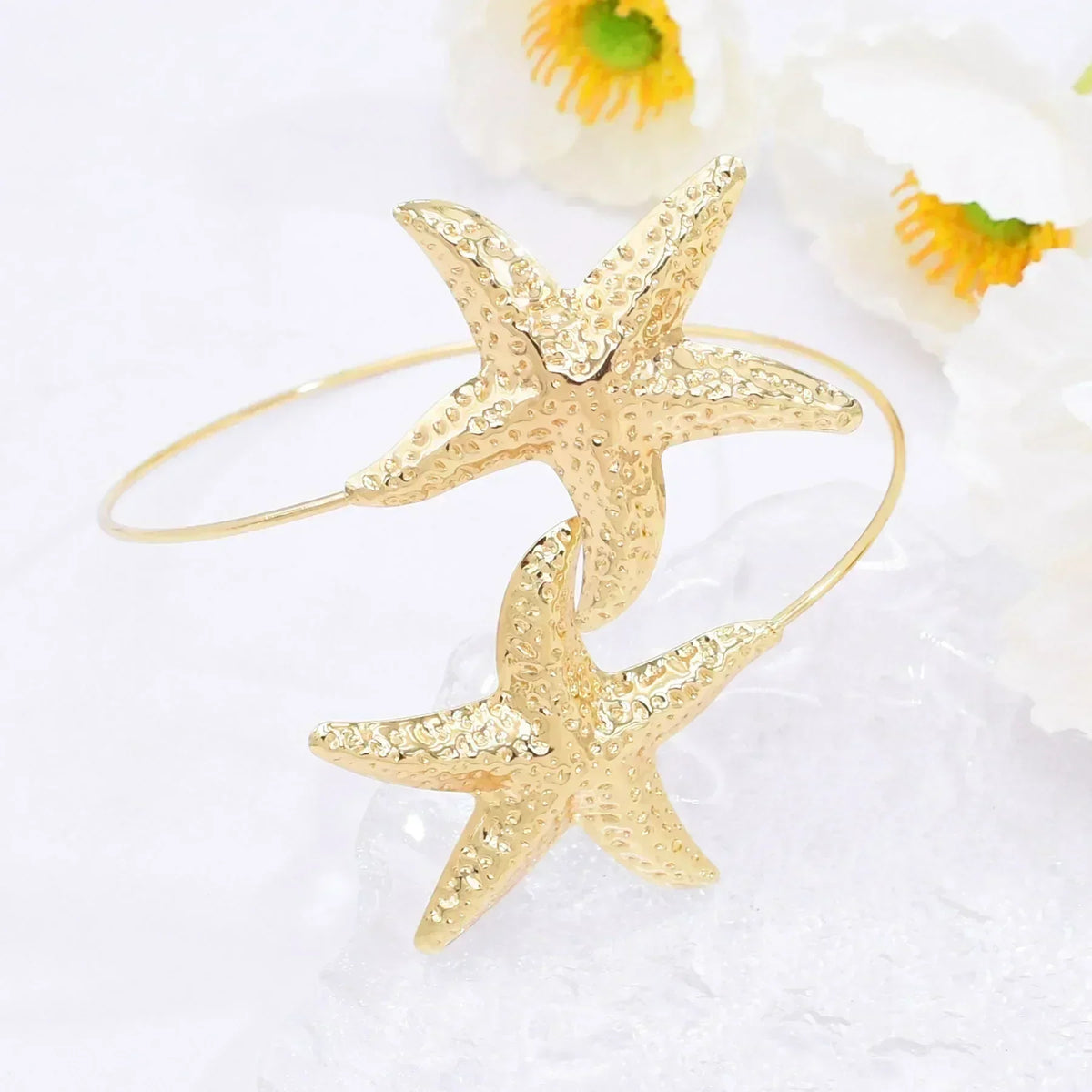 Golden Starfish Arm Cuff Bracelet for Women | Sidewalk Aura