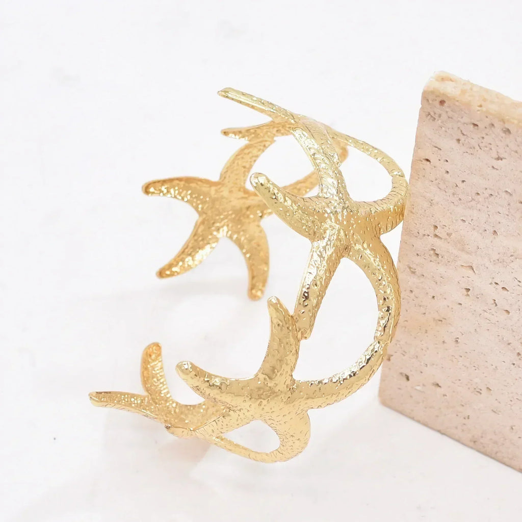 Golden Starfish Arm Cuff Bracelet for Women | Sidewalk Aura