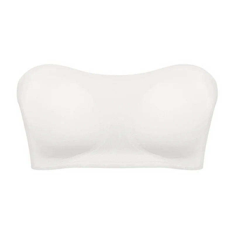 Invisible Beauty Women’s Strapless Push-Up Bra – Removable Pads, Seamless & Anti-Slip