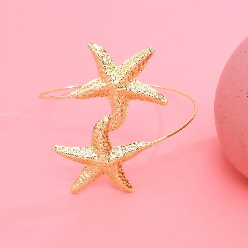 Golden Starfish Arm Cuff Bracelet for Women | Sidewalk Aura