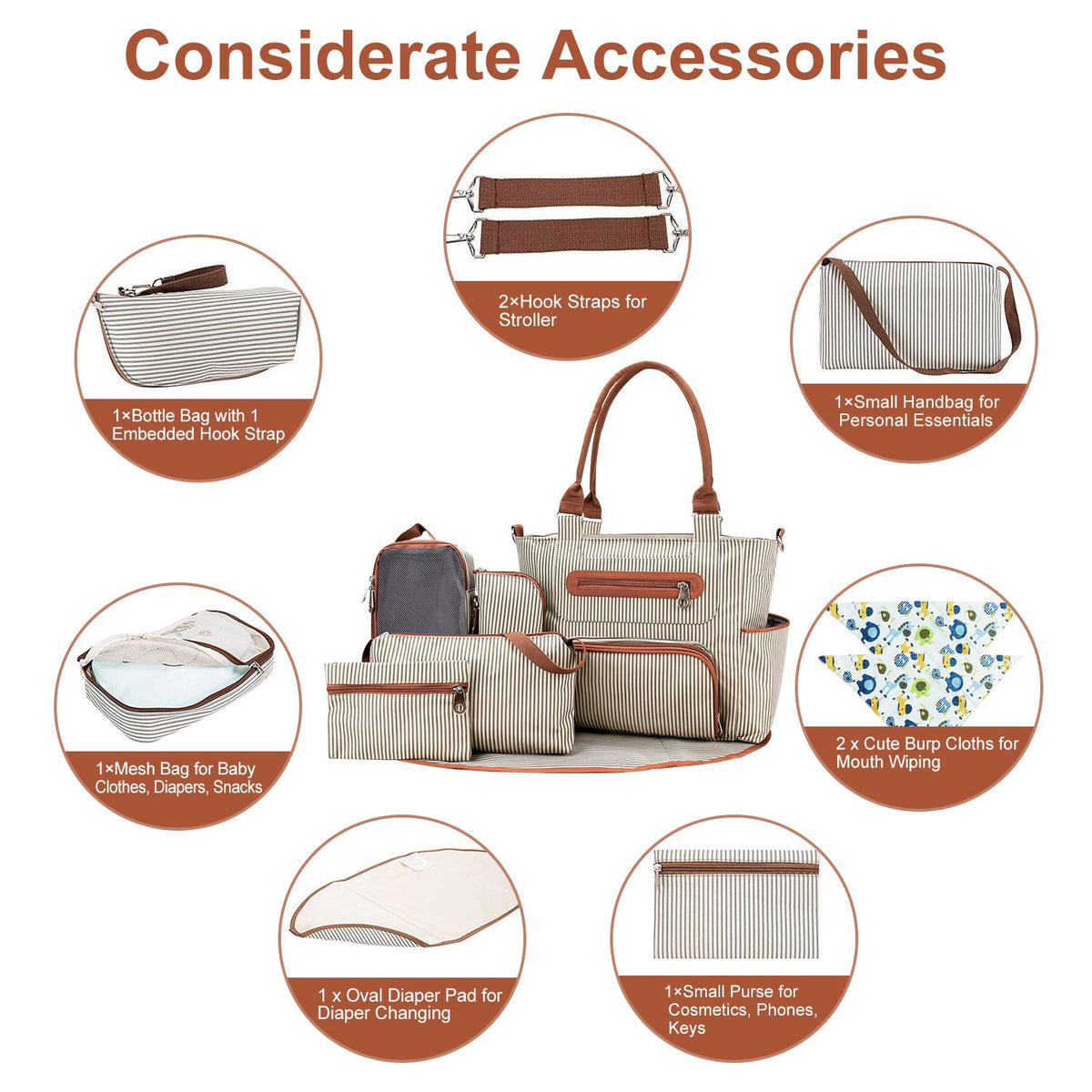 8-Piece Baby Diaper Bag Set – Complete Nappy Changing & Travel Essentials