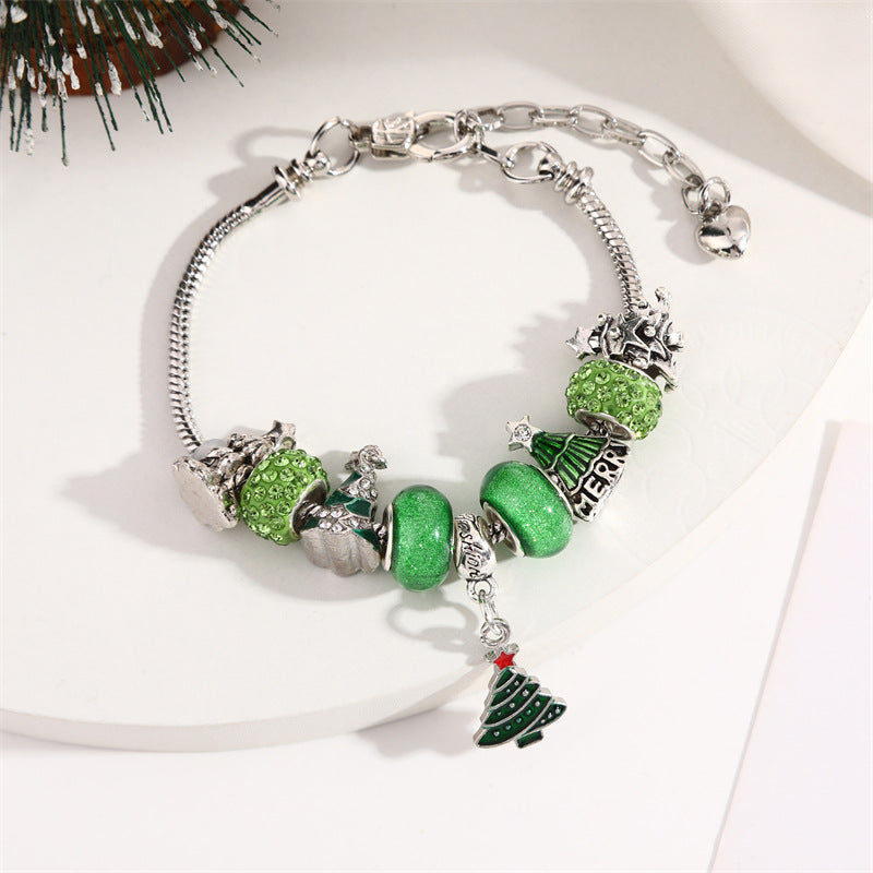 Crystal Charm Beaded Bracelet ✨ Kids’ & Girls’ Halloween Jewelry – Fun Snake Bone Design