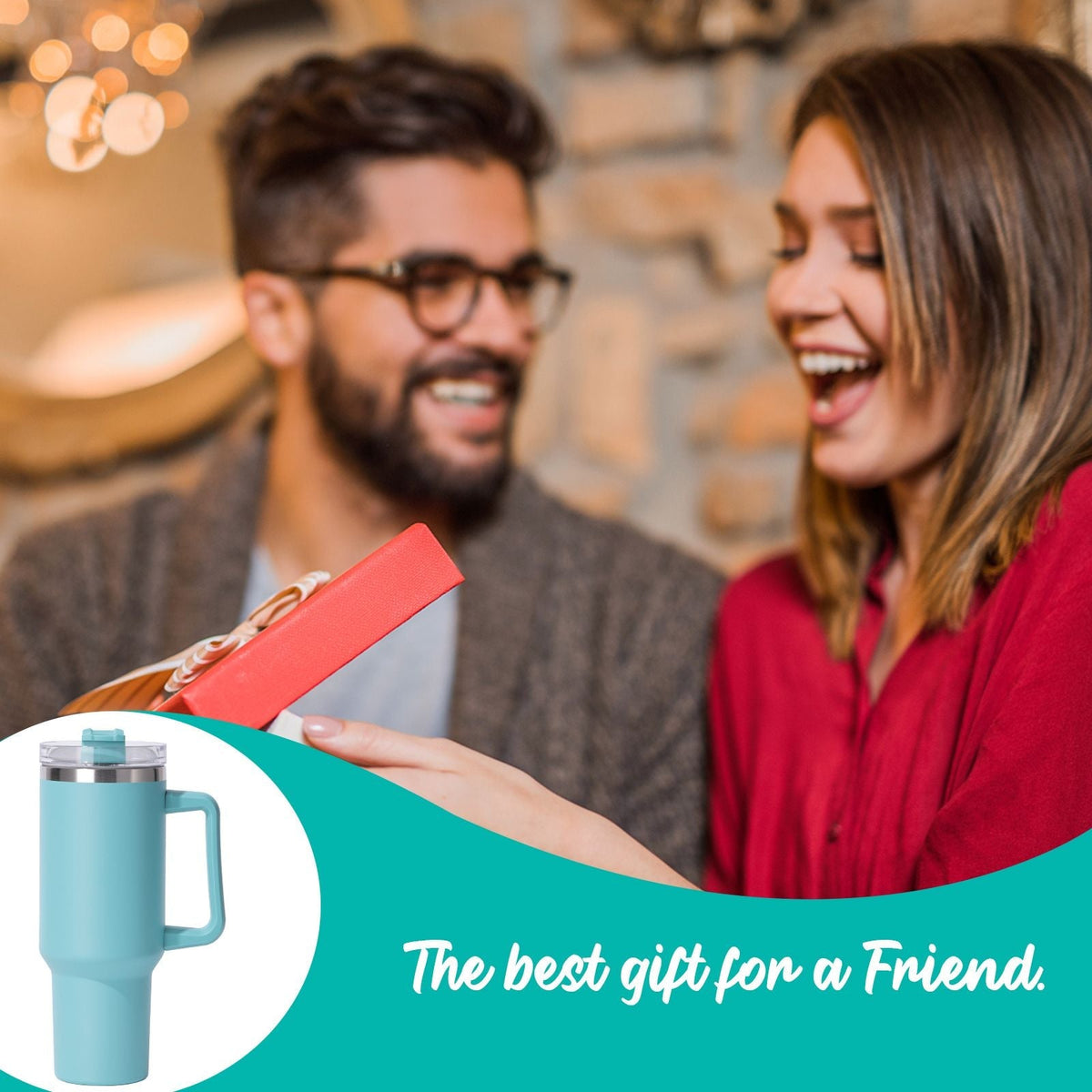 40oz Insulated Tumbler with Handle & Straw – Large Stainless Steel Travel Cup for Women & Men